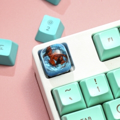 Red Dragon Artisan Keycap Breakwooden 12