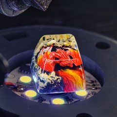 Red Dragon Artisan Keycap Breakwooden 2