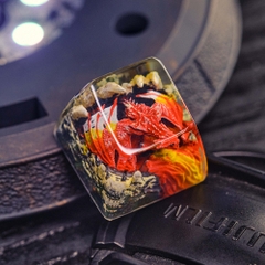 Red Dragon Artisan Keycap Breakwooden 2