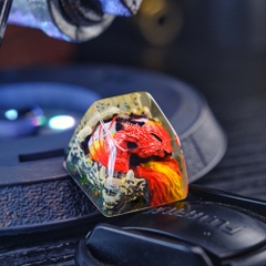 Red Dragon Artisan Keycap Breakwooden 2