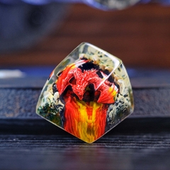 Red Dragon Artisan Keycap Breakwooden 2