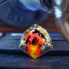 Red Dragon Artisan Keycap Breakwooden 2