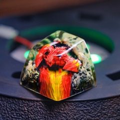 Red Dragon Artisan Keycap Breakwooden 2