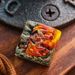 Red Dragon Artisan Keycap Breakwooden 3