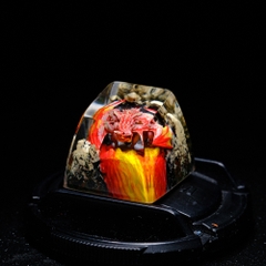 Red Dragon Artisan Keycap Breakwooden 7