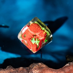 Red Octopus Artisan Keycap Breakwooden