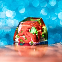 Red Octopus Artisan Keycap Breakwooden