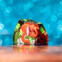 Red Octopus Artisan Keycap Breakwooden