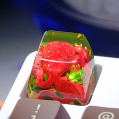 Red Octopus Artisan Keycap Breakwooden 4