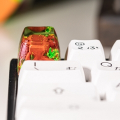 Red Octopus Artisan Keycap Breakwooden 5