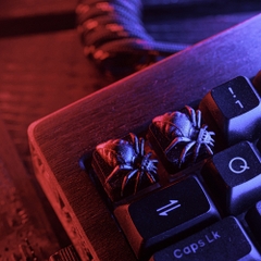 Silver and Gold Spider Artisan Keycap Breakwooden