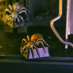 Silver and Gold Spider Artisan Keycap Breakwooden 2