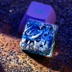 Sleeping Dragon - Blue Artisan Keycap Breakwooden