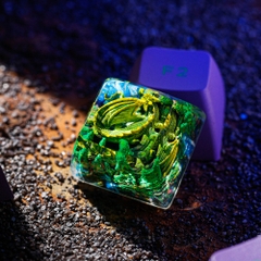 Sleeping Dragon - Green Artisan Keycap Breakwooden