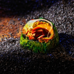 Sleeping Dragon - Orange Artisan Keycap Breakwooden