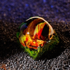 Sleeping Dragon - Orange Artisan Keycap Breakwooden