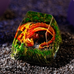 Sleeping Dragon - Red Artisan Keycap Breakwooden
