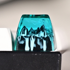 Snowy Mountain Artisan Keycap Breakwooden 2