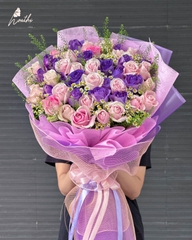 Tím Mơ - Bó Hoa Hồng Tone Tím