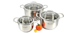 Bộ nồi inox 5 đáy KingcooK - KPS1750, Size 16-20-24Cm