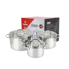 Bộ 3 Nồi Inox 304 Cao Cấp 5 Đáy Kalpen Slamer SM1 Size 16,20,24cm