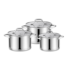 Bộ 3 Nồi Inox 304 Cao Cấp 5 Đáy Kalpen Slamer SM1 Size 16,20,24cm