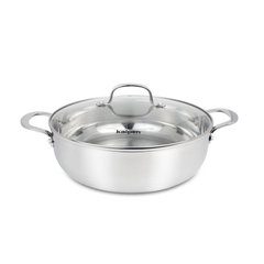 Chảo inox 304 liền khối- Xào,chiên rán, Lẩu - Kalpen KP-8528 size 28cm