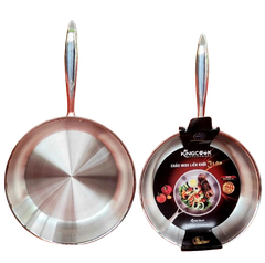Chảo inox 304 liền khối đủ size 20/ 24/ 26/ 28/ 30cm KINGCOOK KPA1680-20/24/26/28