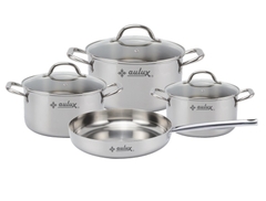 Bộ nồi 4 món inox 304 liền khối, 3 nồi 16-20-24cm và 1 chảo 26cm AULUX PS3-04