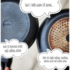 Chảo Đá Từ, chống dính 2 mặt BENNIX, size 24-26-28-30cm