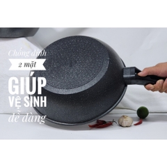 CHẢO ĐÁ SÂU LÒNG,CAO THÀNH, ĐÁY TỪ BENNIX TERRA SIZE 22,26,28,30CM