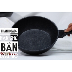 CHẢO ĐÁ SÂU LÒNG,CAO THÀNH, ĐÁY TỪ BENNIX TERRA SIZE 22,26,28,30CM