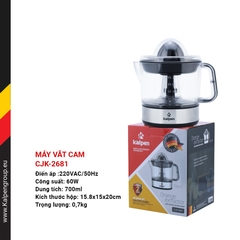 Máy Vắt Cam Kalpen CJK-2681 Nhỏ Gọn, Vắt Kiệt Nước, Tiết Kiệm Điện Năng Dung Tích 700ml