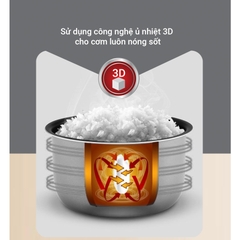 Nồi Cơm Điện 3D Kalpen R2 - 1,2 lít  Nấu Cơm Ngon, Giữ Nóng Suốt 24h