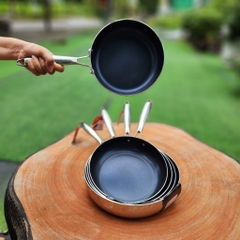 Chảo inox 304 Liền Khối, chống dính Daikin Nhật bản, KALPEN 20/24/26/28/30Cm