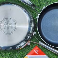 Chảo inox 304 Liền Khối, chống dính Daikin Nhật bản, KALPEN 20/24/26/28/30Cm