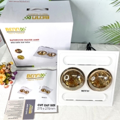 Đèn sưởi nhà tắm âm trần có điều khiển, bảo hành 5 năm. BENNIX BN-02AT-R