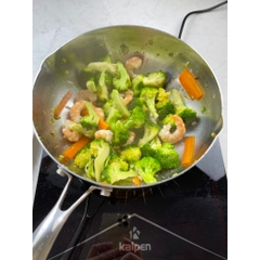 Chảo inox 304 đáy từ đúc liền khối Kalpen (Đức) size 20-24-26-28cm