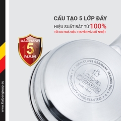 Chảo Chống Dính Inox 5 Lớp Kalpen Gliter Size 16cm, 20cm.