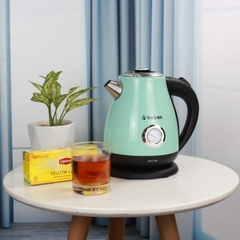 Ấm siêu tốc inox Kalpen KK91 Phong cách Retro có đồng hồ hiển thị nhiệt độ