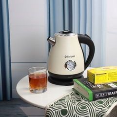 Ấm siêu tốc inox Kalpen KK91 Phong cách Retro có đồng hồ hiển thị nhiệt độ