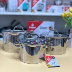 Bộ 3 Nồi Inox 304 Cao Cấp 5 Đáy Kalpen Slamer SM1 Size 16,20,24cm