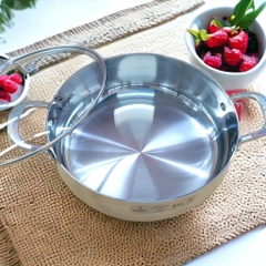 Chảo inox 304 liền khối- Xào,chiên rán, Lẩu - Kalpen KP-8528 size 28cm