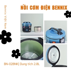 Nồi cơm điện 6-8 người ăn,dung tích 2,8 lít- Hàng chính hãng BENNIX bảo hành 12 tháng