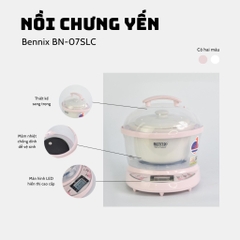 Nồi Chưng Yến, nấu cháo cho bé dung tích 0,7lít BENNIX BN-07SLC - Bảo hành 2 NĂM