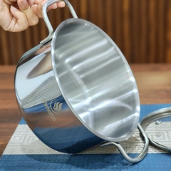 Bộ nồi 4 món inox 1 lớp: 3 Nồi 16-20-24cm và 1 xửng hấp 3 tầng 24cm Minata MPS1820-FL