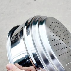 Bộ nồi 4 món inox 1 lớp: 3 Nồi 16-20-24cm và 1 xửng hấp 3 tầng 24cm Minata MPS1820-FL