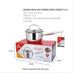 Quánh Inox 304 Đúc Liền Khối Kalpen Emer EM16 - 16Cm