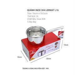 Quánh Inox 304 Đúc Liền Khối Kalpen Emer EM16 - 16Cm