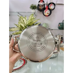 Bộ Nồi 3 Món Inox Liền khối Kalpen Emer EM1, Size 16-20-24Cm